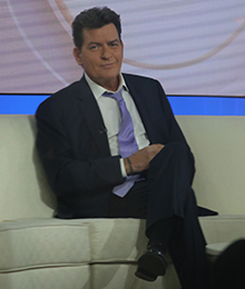 Charlie Sheen on the set of the Today Show today in NYC