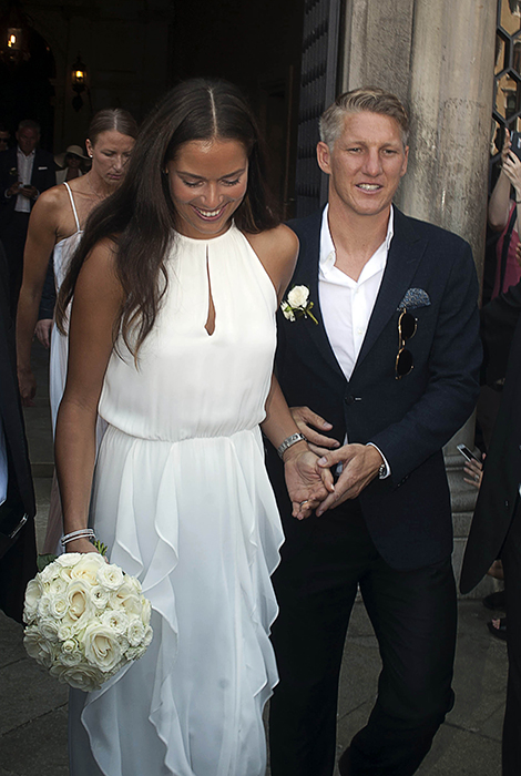 Newlyweds Bastian Schweinsteiger and Ana Ivanovic