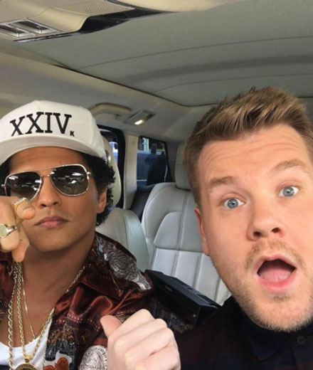 Bruno Mars singt jetzt mit James Corden Carpool Karaoke.
