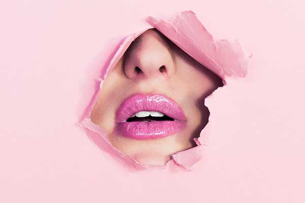 Pinkfarbene Lippen