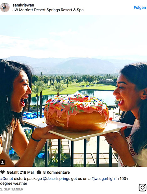 Der 4,5 kg Donut wird auch auf Instagram gehypet.