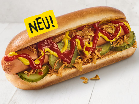 Ab heute können wir bei McDonald’s Hot Dogs essen.
