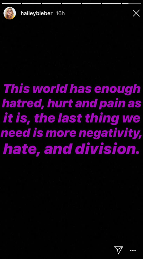 Hailey Bieber richtet sich via Instagram offen an ihre Hater – und diese Zeilen sollten wir alle lesen!