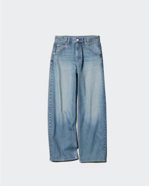 Hellblaue Barrel-Leg-Jeans mit weitem Bein