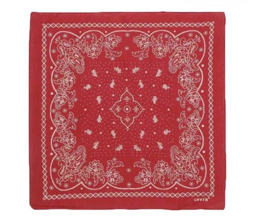 Rotes Baumwoll-Bandana von Levi’s mit weißem Paisleymuster